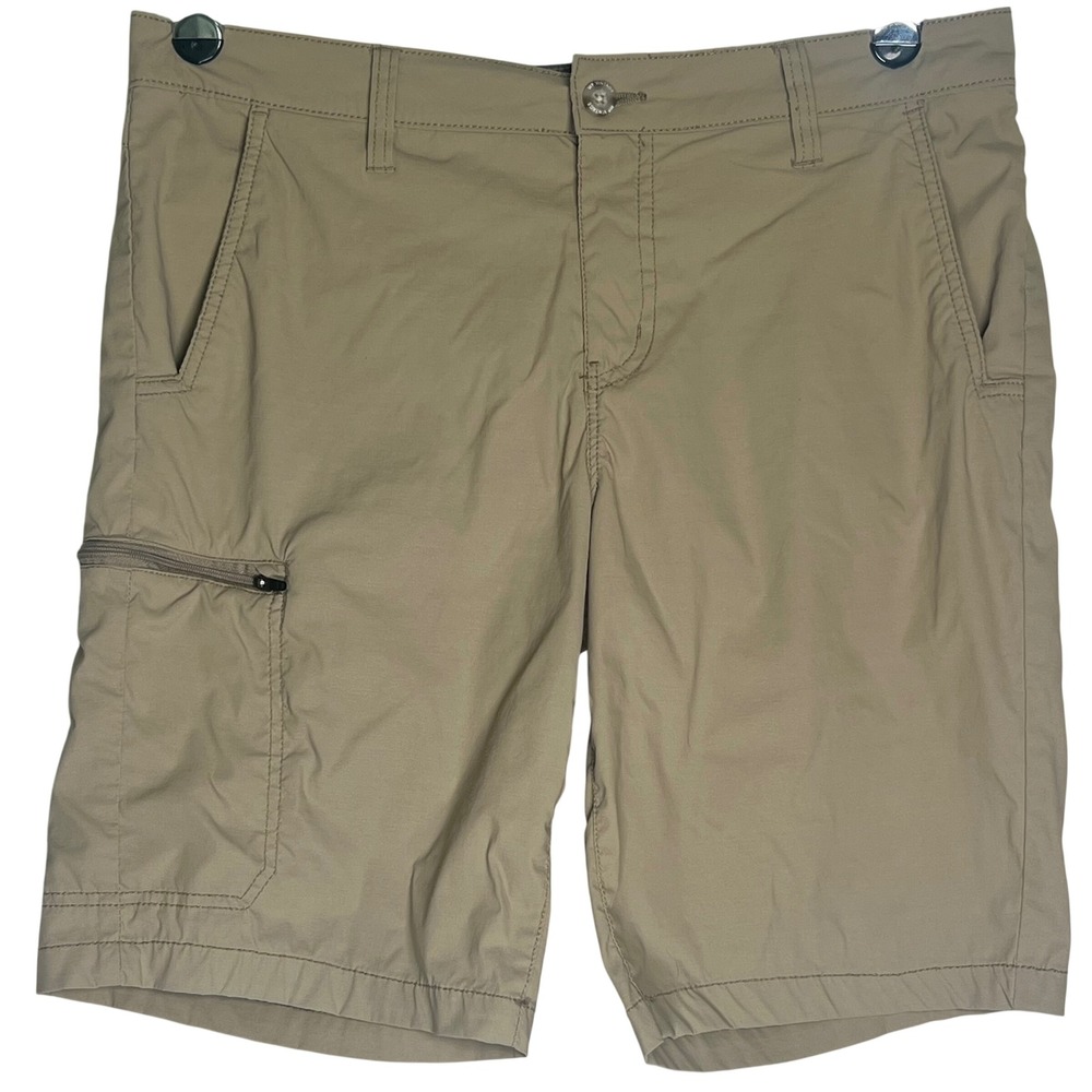 Weatherproof Vintage Mens 34 Khaki Tan Nylon Spandex Stretch Cargo Shorts Tech